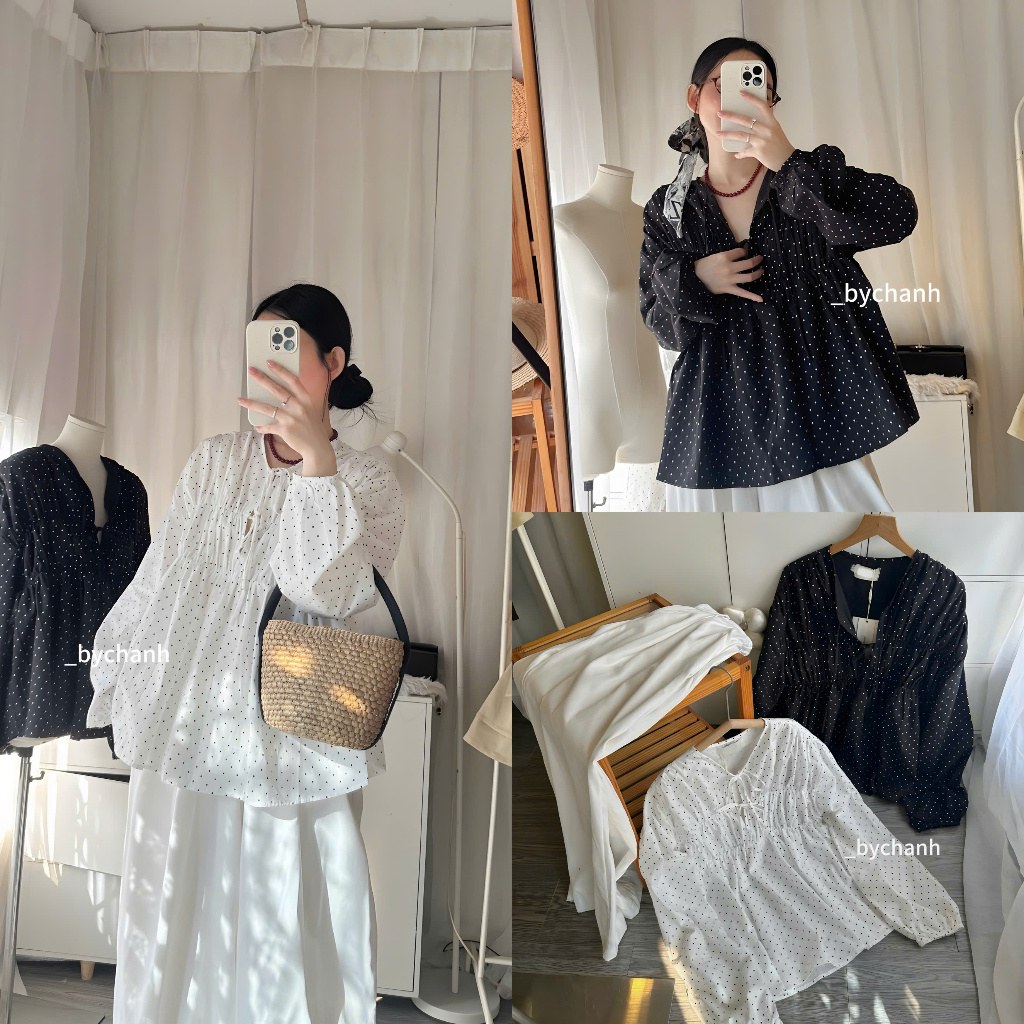 𝐛𝐲𝐂𝐡𝐚𝐧𝐡 - Áo BBD Chấm Bi