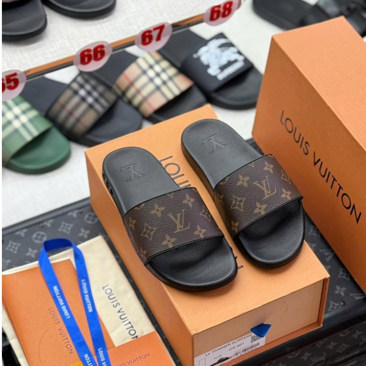 Dép Nam LV Quai Ngang - Dép Nam LV Mẫu Mới Hàng Full Cao Su Đế Dép Có LoGo Xịn Xò