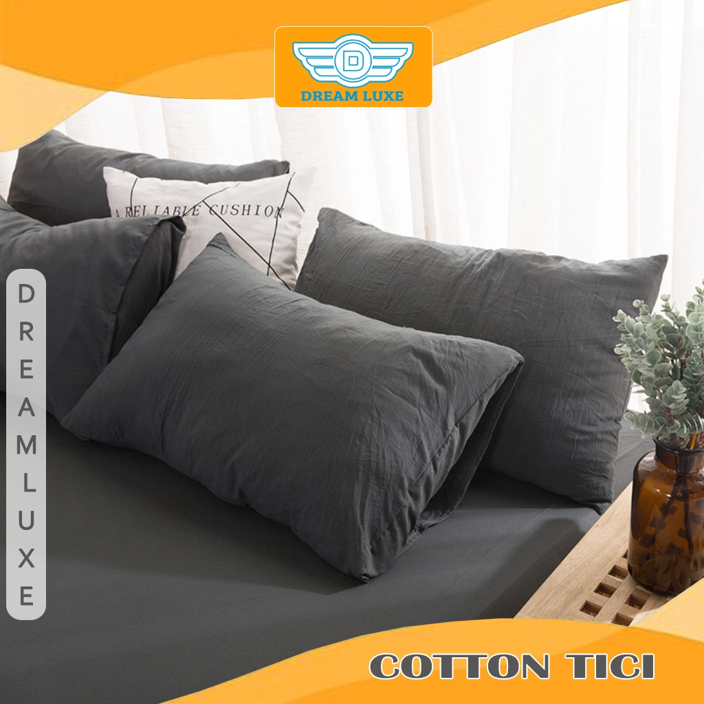 Bao Gối Đầu Cotton Tici Vỏ Gối Nằm 35x50 45x65 50x70 Không Khoá Kéo Không Cộm Cấn (1 Chiếc)