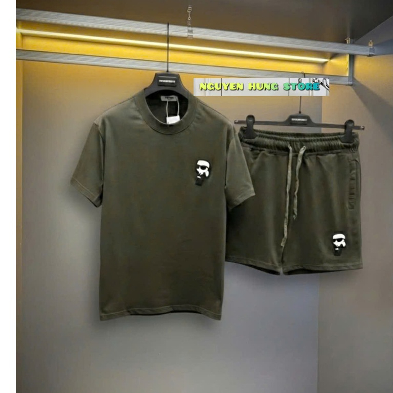 Bộ quần áo Hè Ngắn Rêu Fe&Dy Cao cấp Siêu Phẩm Hot 2026 ,Set Bộ Cộc Nam chất vải Cotton Lạnh Cổ Tròn co giãn 4 chiều