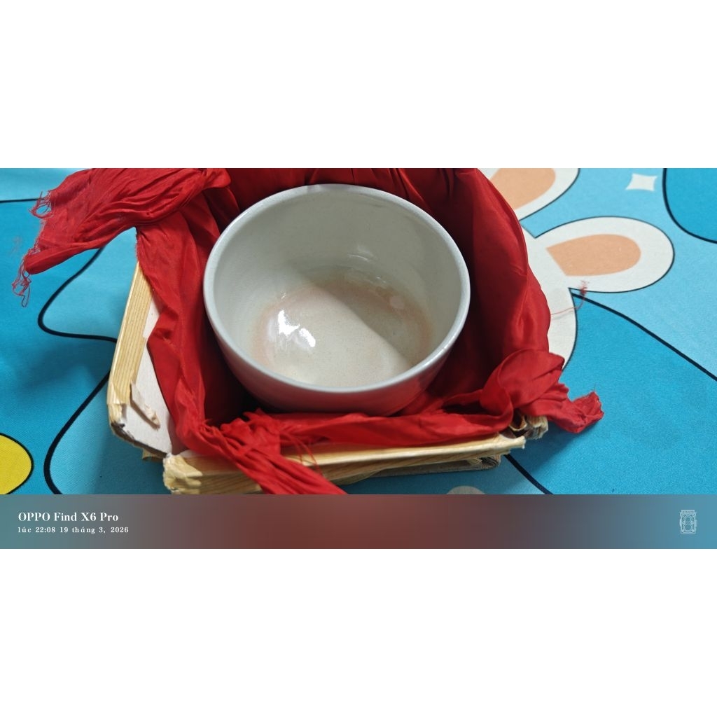 Bát trà Matcha Chawan thủ công Nhật Bản mới triện đẹp men hồng mận