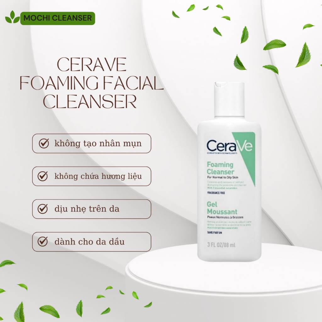 Sữa Rửa Mặt Giúp Làm Sạch Sâu Dành Cho Da Dầu Cerave Foaming Facial Cleanser 88ML - PP CHÍNH HÃNG