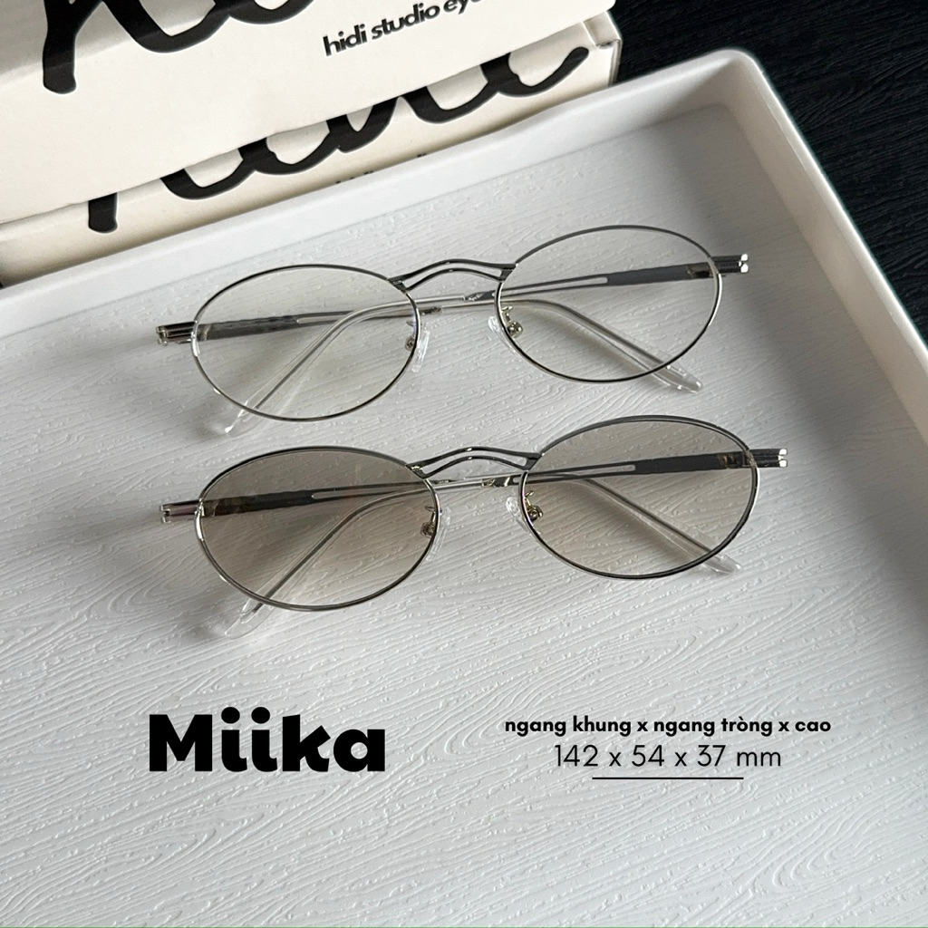 [ Miika ] Gọng kính oval kim loại cao cấp. Dáng kính trung bình, dễ mang, hợp nhiều dáng mặt. Hidi S