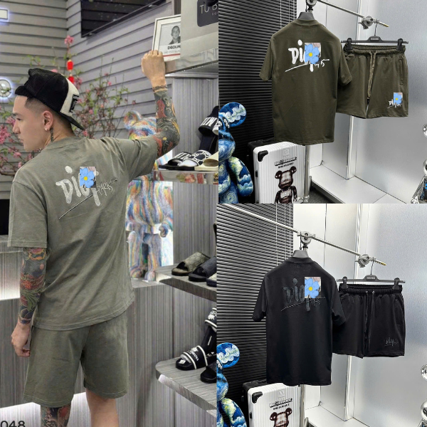 Bộ Cộc Nam Mùa Hè Cổ Tròn ĐÌÔ Chất Cotton Cao Cấp - Bộ Cộc Hè Họa Thiết Thêu Ngực Siêu Đẹp