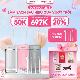 [GIÁ 679K TẠI LIVE SHOP] Tăm nước cầm tay Brushie Super Sonic, Flossie tăm nước du lịch phiên bản mới 2025, LIS