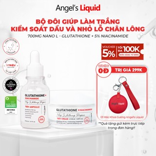Bộ Sản Phẩm Serum, Kem Dưỡng Trắng Se Khít Lỗ Chân Lông Angel's Liquid Glutathione Plus Niacinamide Serum & Cream
