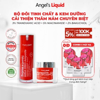 Bộ Đôi Serum & Kem Dưỡng Cải Thiện Thâm Nám Chuyên Biệt Angels Liquid Tranexamic Acid Mela Zero (ĐỎ)