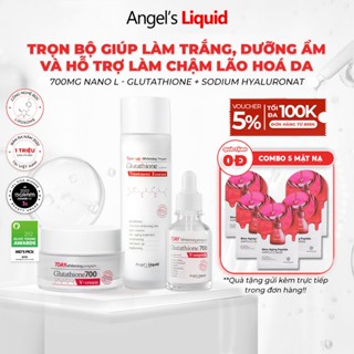 Bộ 3 sản phẩm Nước Thần, Serum, Kem Dưỡng Trắng Cấp Ẩm Đa Tầng Angel's Liquid Whitening Program Glutathione