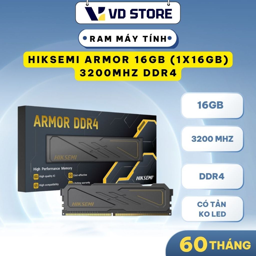 Ram Hiksemi Armor 16GB (16GBx1) DDR4 3200Mhz (HSC416U32Z2-16G)