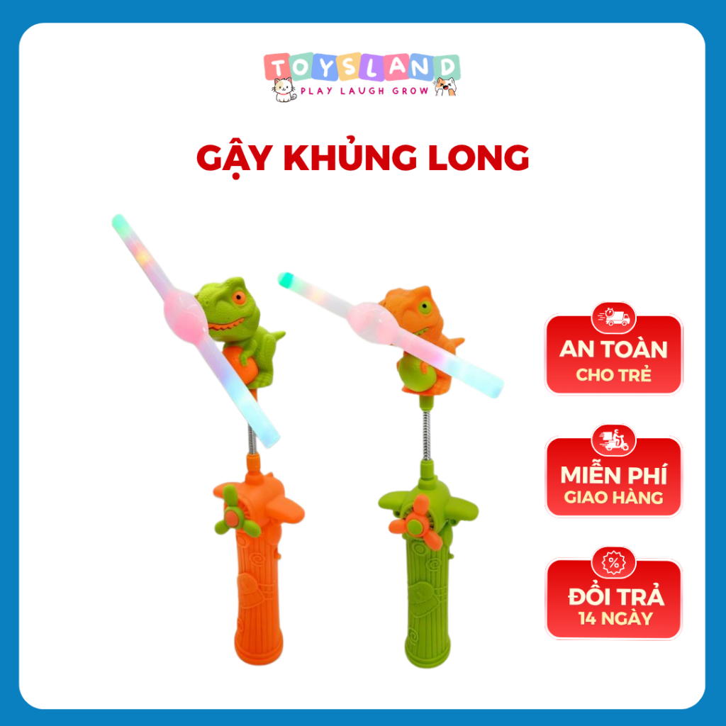 Đồ chơi Gậy Khủng Long có đèn Led xoay trang trí vui chơi Trung Thu