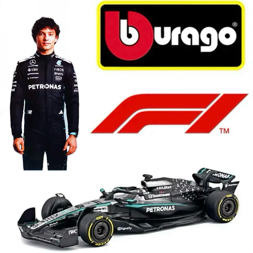 LOOSE Bburago 1:64 Mercedes-AMG 2025 F1 W16 #12 Kimi Antonelli