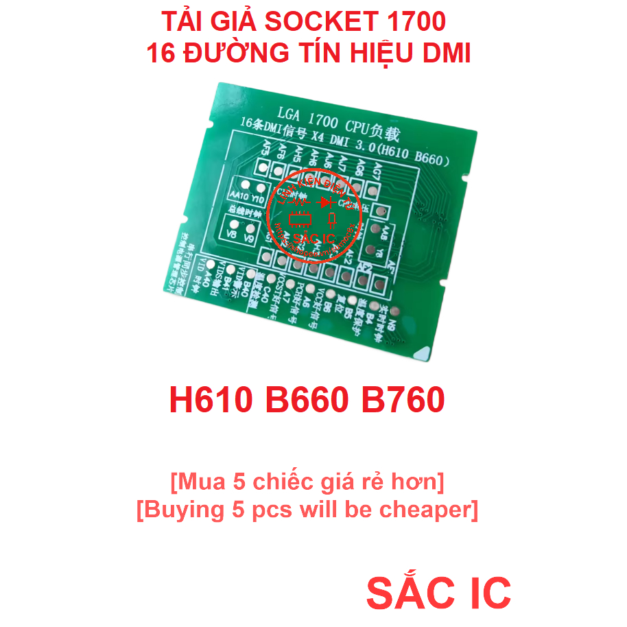 [NTM47] Tải giả SOCKET LGA 1700 - 16 đường tín hiệu DMI - dùng cho H610 B660 B760