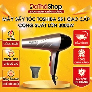 Máy Sấy Tóc TOSHIBA 551 Công Suất Lớn 3000W 3 Chế Độ Nóng Lạnh Mát (Tặng Kèm Đầu Thổi) - BH 12 Tháng