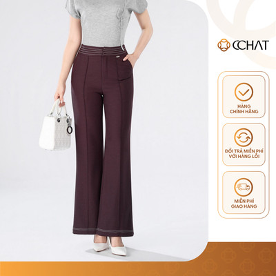 Quần Nữ 𝐂𝐂𝐇𝐀𝐓 Dáng Loe Elance Diễu Trang Trí Chất Liệu Tuytsi Cao Cấp 25QDS2013ET