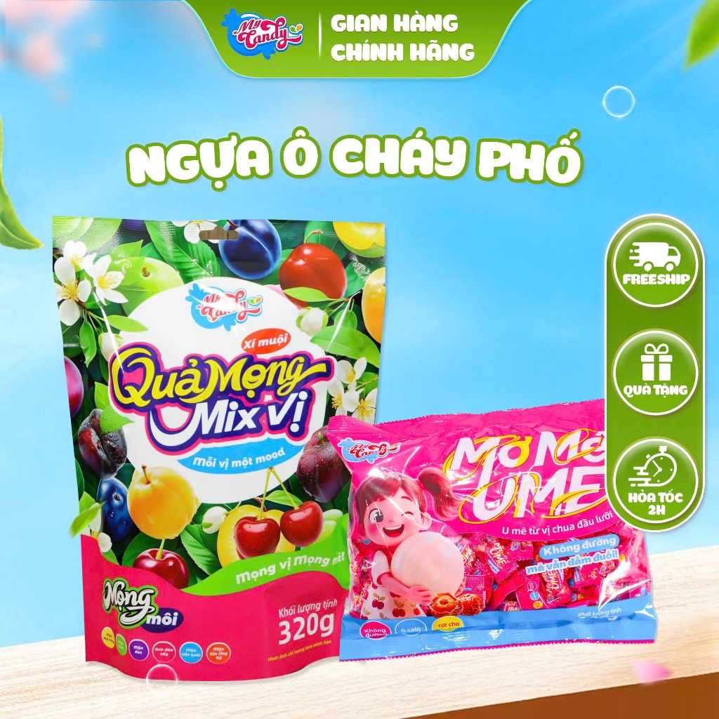 Combo Ngựa Ô Cháy Phố ( 1 Quả mọng mix vị + 1 Ômai Ume) hương vị chua ngọt thơm ngon - My Candy Việt