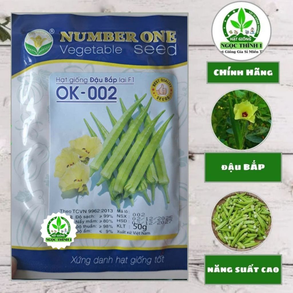 (Gói 50gr) Hạt Giống Đậu Bắp Lai F1 OK-002 Number One - Giống chuẩn F1, trái đẹp, năng suất cao