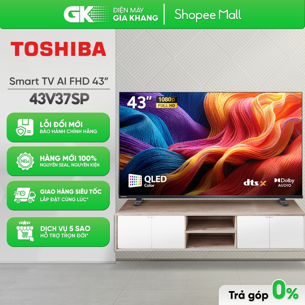 Smart Tivi Qled Toshiba 43 inch 43V37SP [Toàn Quốc]