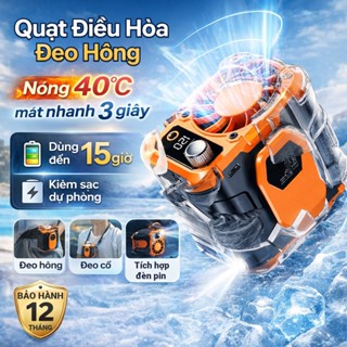 Quạt Áo Điều Hòa Siêu Mát Đeo Thắt Lưng – Pin Khủng 30H, 150 Cấp Gió Cực Mạnh, Kiêm Sạc Dự Phòng Cứu Nóng Mùa Hè