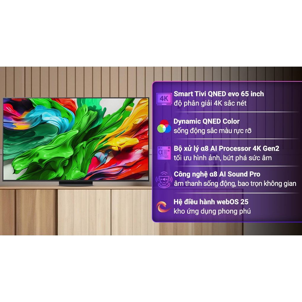 Tivi LG 65QNED86ASA 65inch QNED EVO AI 4K