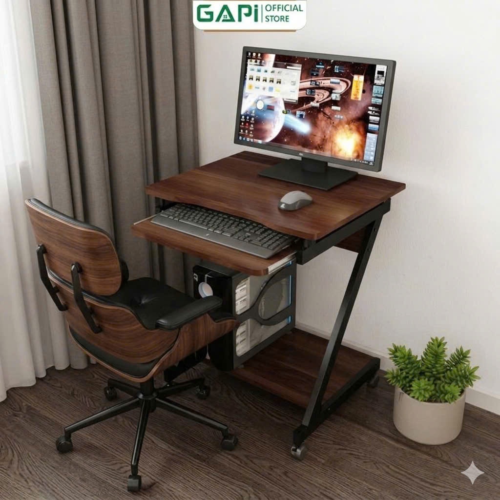Bàn làm việc có bánh xe di động thông minh khung sắt hộp chắc chắn thương hiệu GAPI - GM220