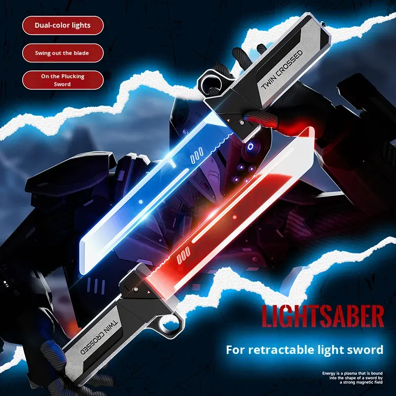 Ánh sáng đầy màu sắc mát mẻ đôi cạnh thiên văn Lightsaber kiếm đồ chơi 2-in-1 chèn Lightsaber Cospla