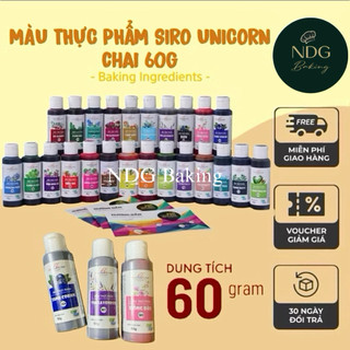 Màu Thực Phẩm | 24 Màu Siro Unicorn chai nhỏ 60g không đắng