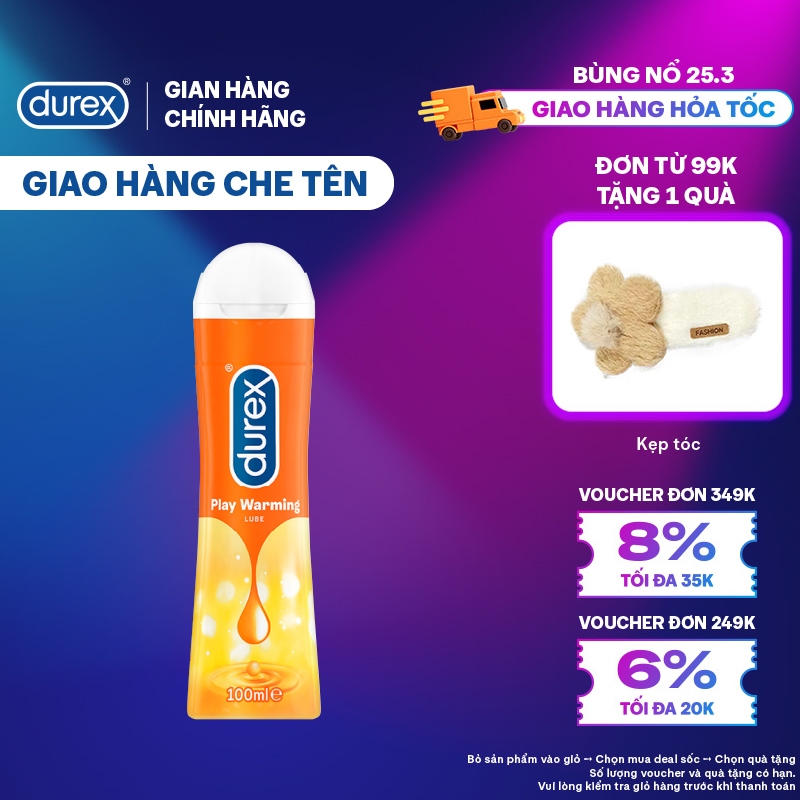 Gel bôi trơn Durex Play Warming có chất làm ấm 100ml/chai