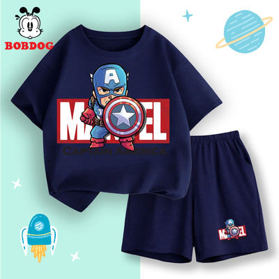 SALE HÈ Quần áo bé trai BOBDOG vải cotton mát, bộ quần áo mùa hè cho bé trai in hình siêu anh hùng CD-KS278