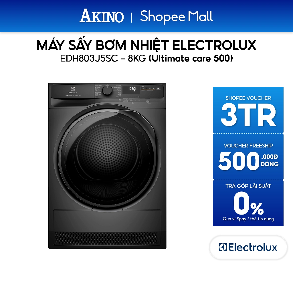 Máy sấy bơm nhiệt Electrolux UltimateCare 8 kg EDH803J5SC - Bảo hành chính hãng
