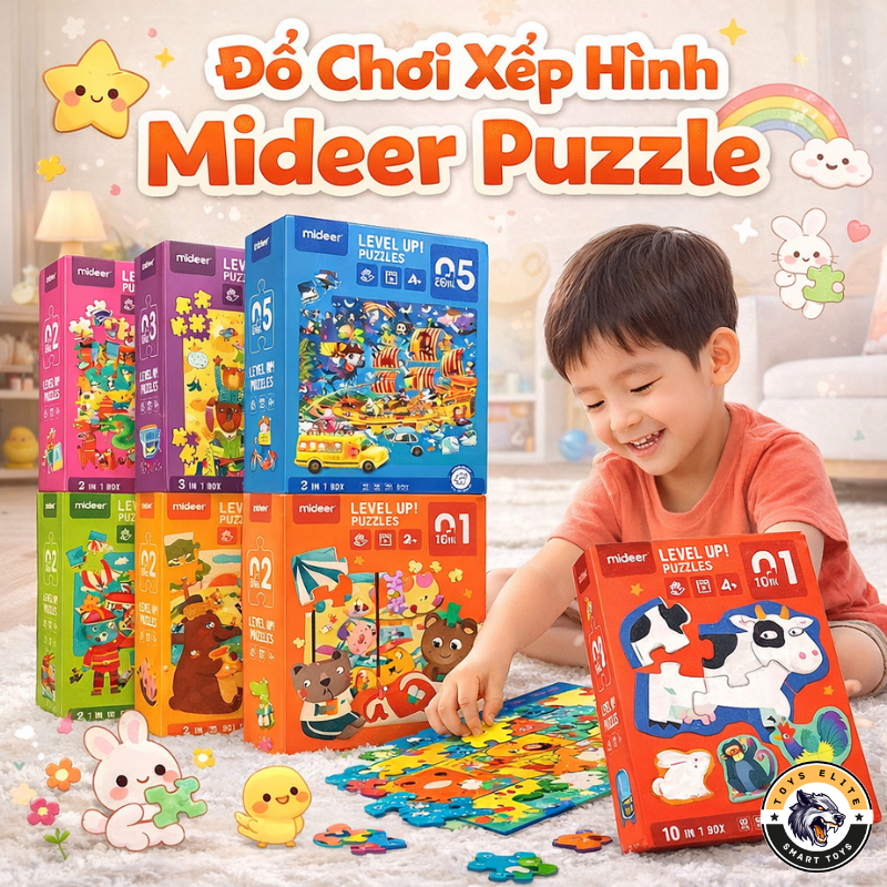 Đồ Chơi Xếp Hình Mideer Level Up Puzzles Cho Bé 1-7 Tuổi, Đồ Chơi Giáo Dục Phát Triển Trí Tuệ Nhiều 