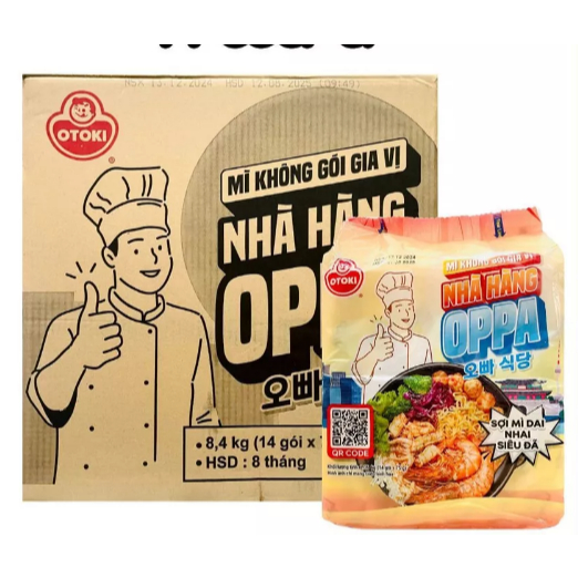 Mì không vị Oppa lốc 14 gói 75g Ottogi - Mì Hàn Quốc, Sợi Dai Ngon
