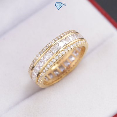 Nhẫn bạc nam tròn đính đá màu xi vàng 18K, xi vàng hồng, xi bạch kim sang trọng NNA0462 - Trang Sức TNJ
