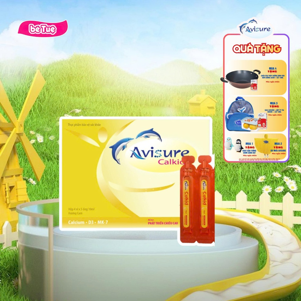 Canxi cho bé Avisure Calkid, canxi hữu cơ chứa D3MK7 bé cứng cáp khỏe mạnh, phát triển chiều cao vượ