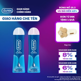  Combo 2 Gel bôi trơn Durex Classic gốc nước - Bao bì mới, cải tiến công thức thêm mượt mà, 50ML/chai