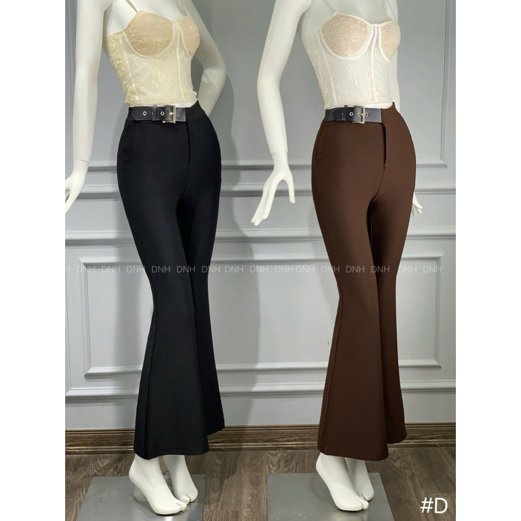 quần vải loe kèm belt da