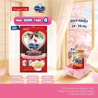 [V] [Combo 6 gói] 24 Thanh Súp thưởng Silver Spoon cho mèo (14g/thanh) - 6 Vị Thơm Ngon