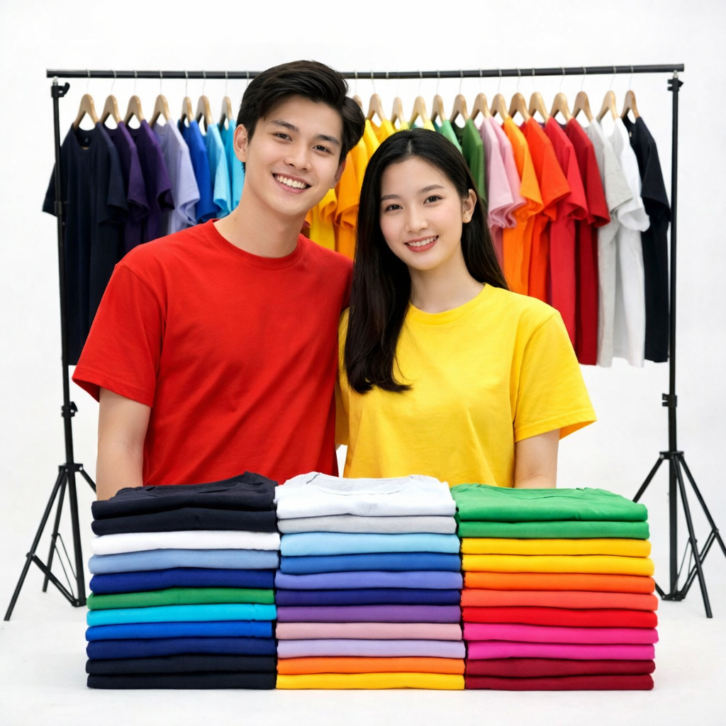 Top Áo Thun Trơn Phom Vừa THOITRANG24H Nhiều Màu Basic Nam Nữ Ngắn Tay Vải Dày Mịn Đủ Size