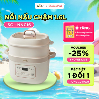Nồi Nấu Cháo Chậm BEAR 1.6L 6 Chế Độ Nồi Chưng Yến Nồi Nấu Chậm Giữ Chất Dinh Dưỡng Nồi Nấu Cháo Cho Bé Ăn Dặm SB-NNC16