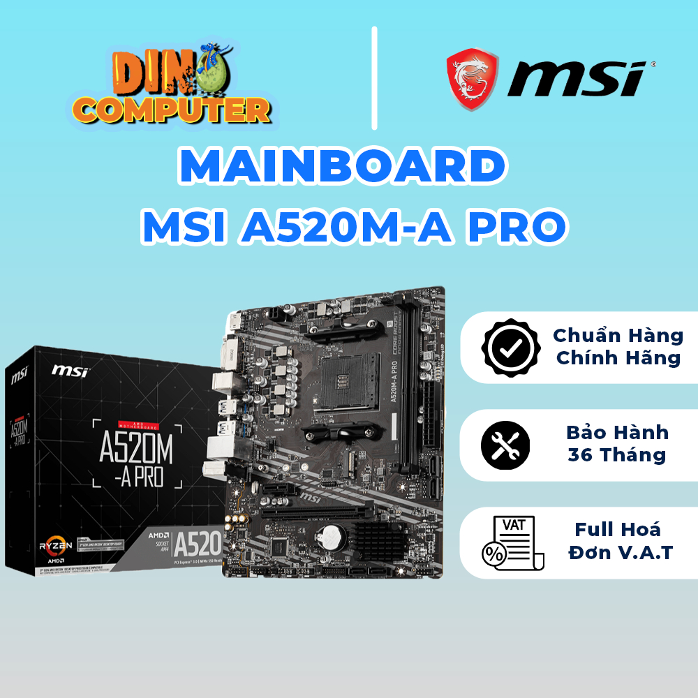 Bo mạch chủ MSI A520M-A PRO chính hãng giá tốt