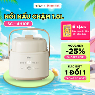 Nồi Nấu Cháo Chậm BEAR 1L 8 Chế Độ Nồi Nấu Hầm Chưng Yến Nồi Nấu Cháo Cho Bé Nồi Nấu Chậm Giữ Trọn Dinh Dưỡng SC-4H10E