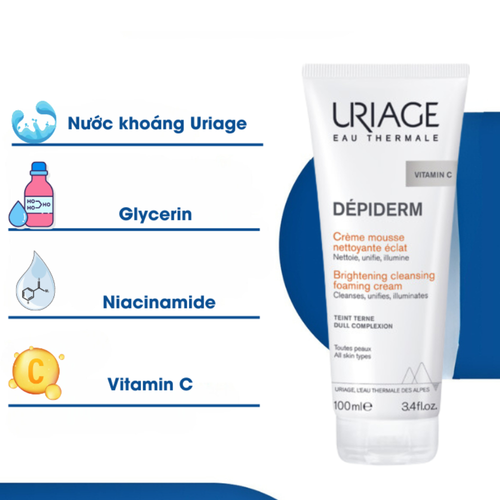 Ảnh 7 của Sữa rửa mặt Uriage Hyséac, Dépiderm làm sạch da, hỗ trợ sáng da & kiểm soát dầu mụn 150ml/100ml