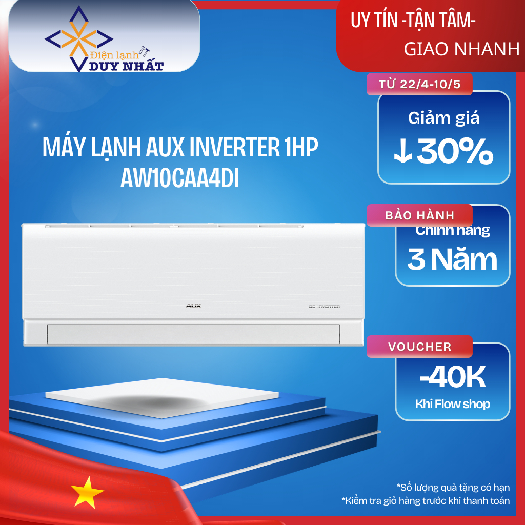 Máy lạnh Aux Inverter 1HP AW10CAA4DI-3VN