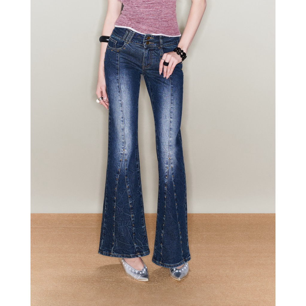 Quần Jeans cạp trễ ống loe INTO.EIGHT thiết kế (EMBER JEANS)