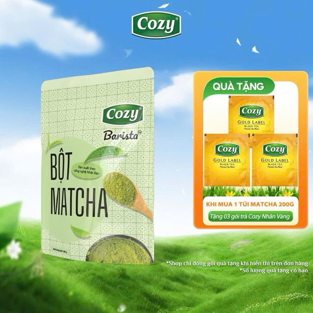 Bột Matcha Cozy, Bột Trà Xanh, Pha Latte
