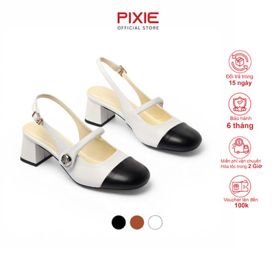 Giày Mary Jane 5cm Quai Ngang Phối Ngọc Cực Xinh Pixie H388