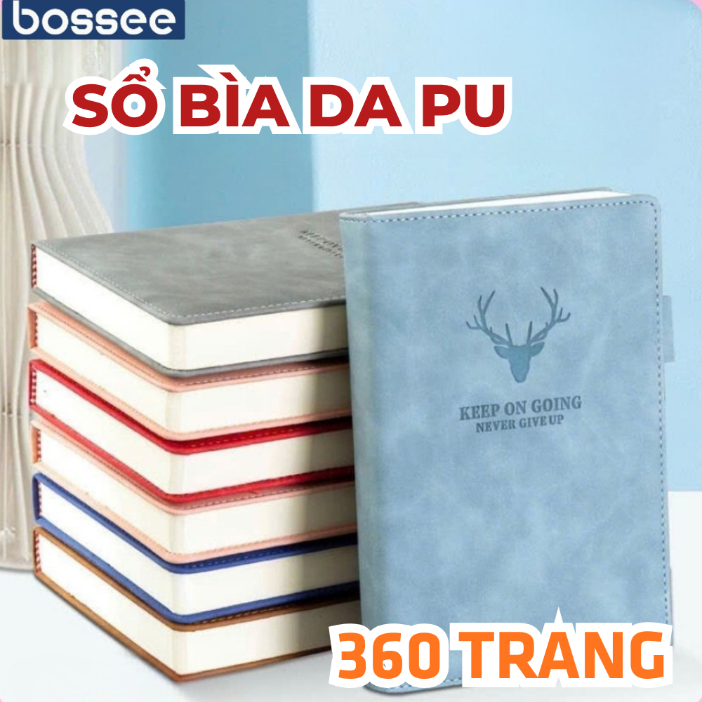 [Tặng Bút] Sổ Tay Bìa Da Pu 360 Trang Sổ Ghi Chép Kẻ Ngang Vintage Cao Cấp Chống Nước
