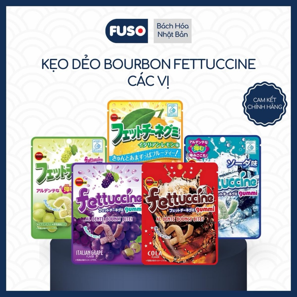 Kẹo Dẻo Bourbon Fettuccine Gummy Các Vị – Kẹo Dẻo Sợi Phong Cách Nhật Bản