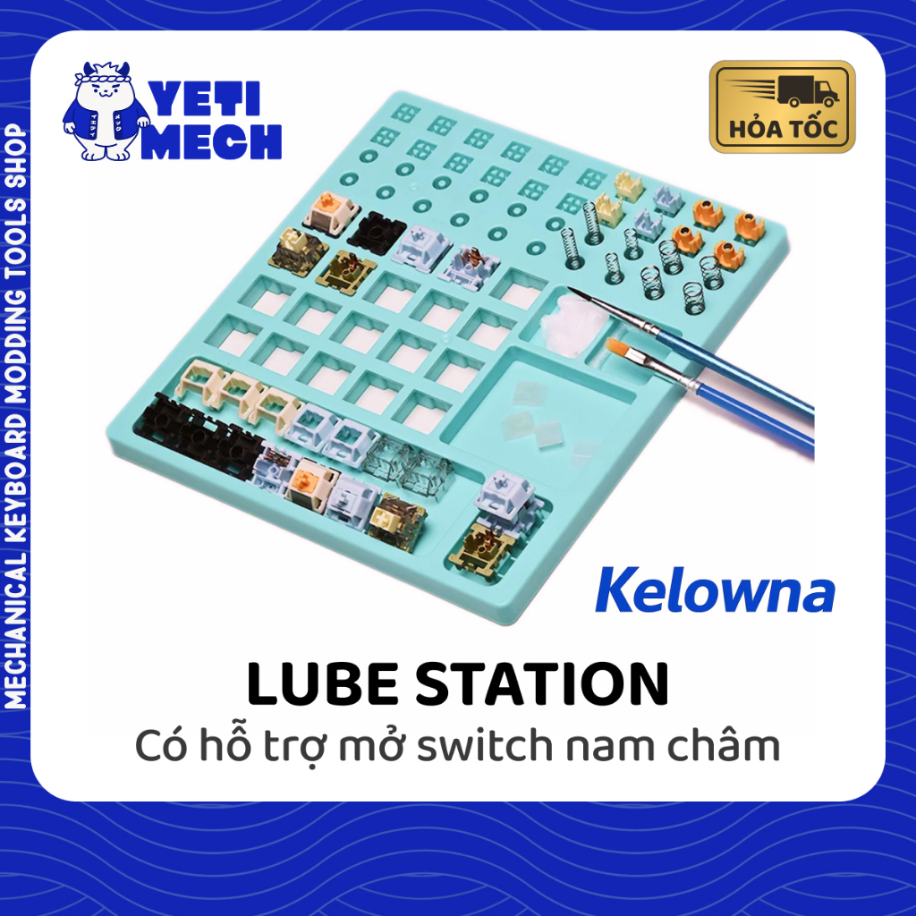 [Phiên bản mới] Lube staion hỗ trợ switch nam châm | Bảng lube switch 20 slot | Yeti Mech