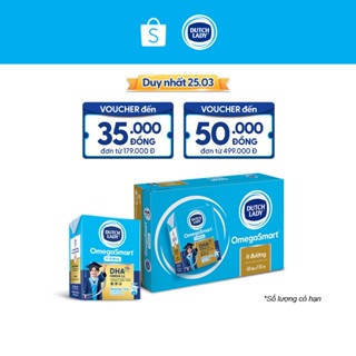 Thùng 48 Hộp Sữa Dinh Dưỡng Dutch Lady OmegaSmart Ít Đường 48x110ml