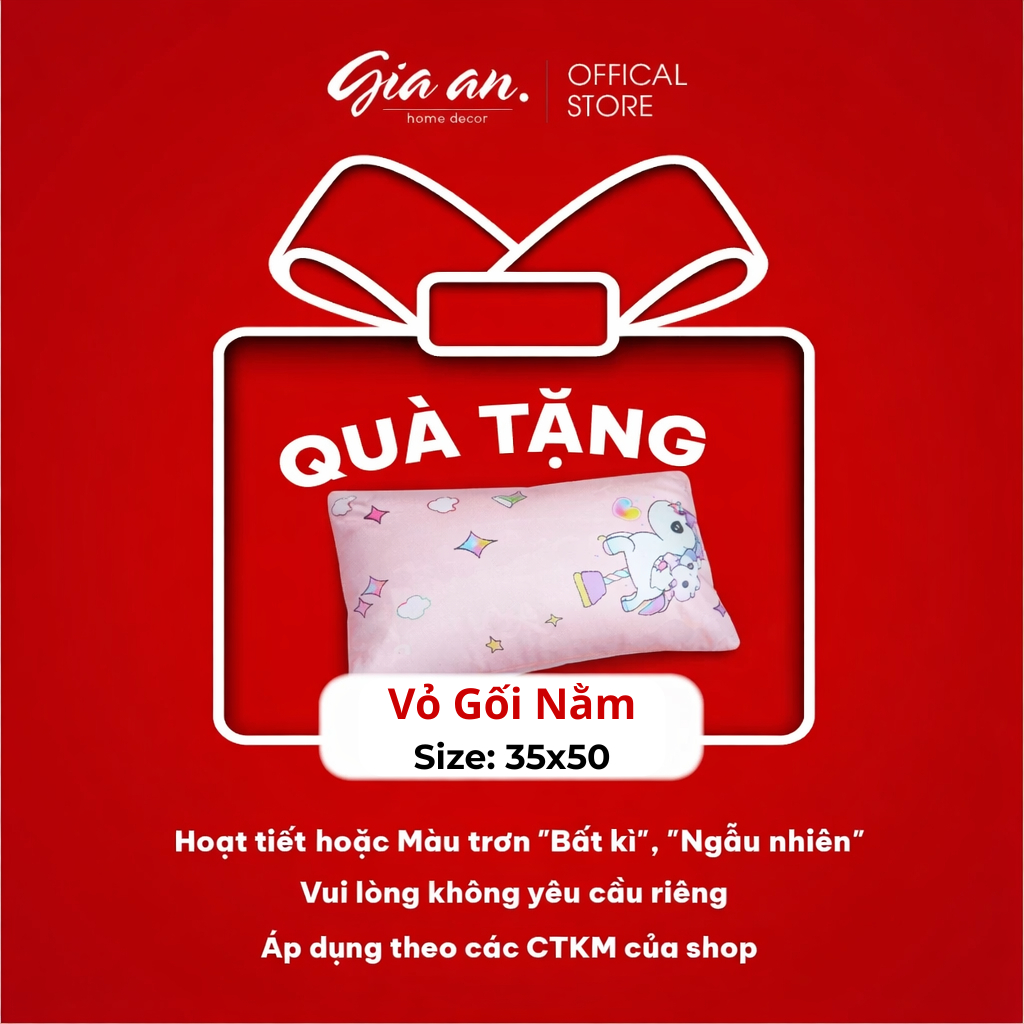 [Quà Tặng] 1 Vỏ gối trẻ em size 35x50cm Gia An Home Decor chất liệu thiên nhiên mềm mại êm ái đi học mầm non